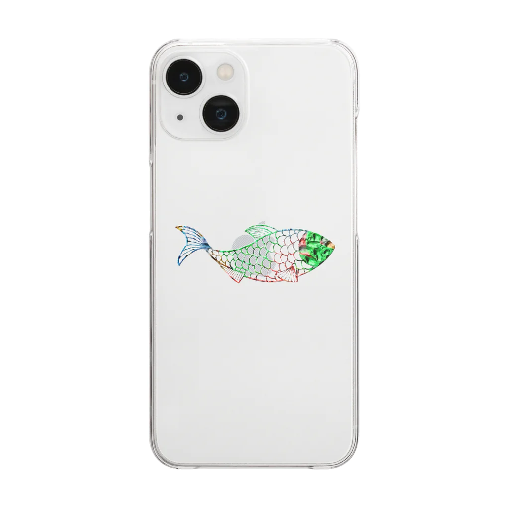 mumusの魚　water drop Clear Smartphone Case