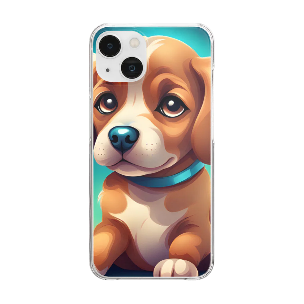 春乃遊羽アイディアイラストショップの可愛い犬のイラスト Clear Smartphone Case