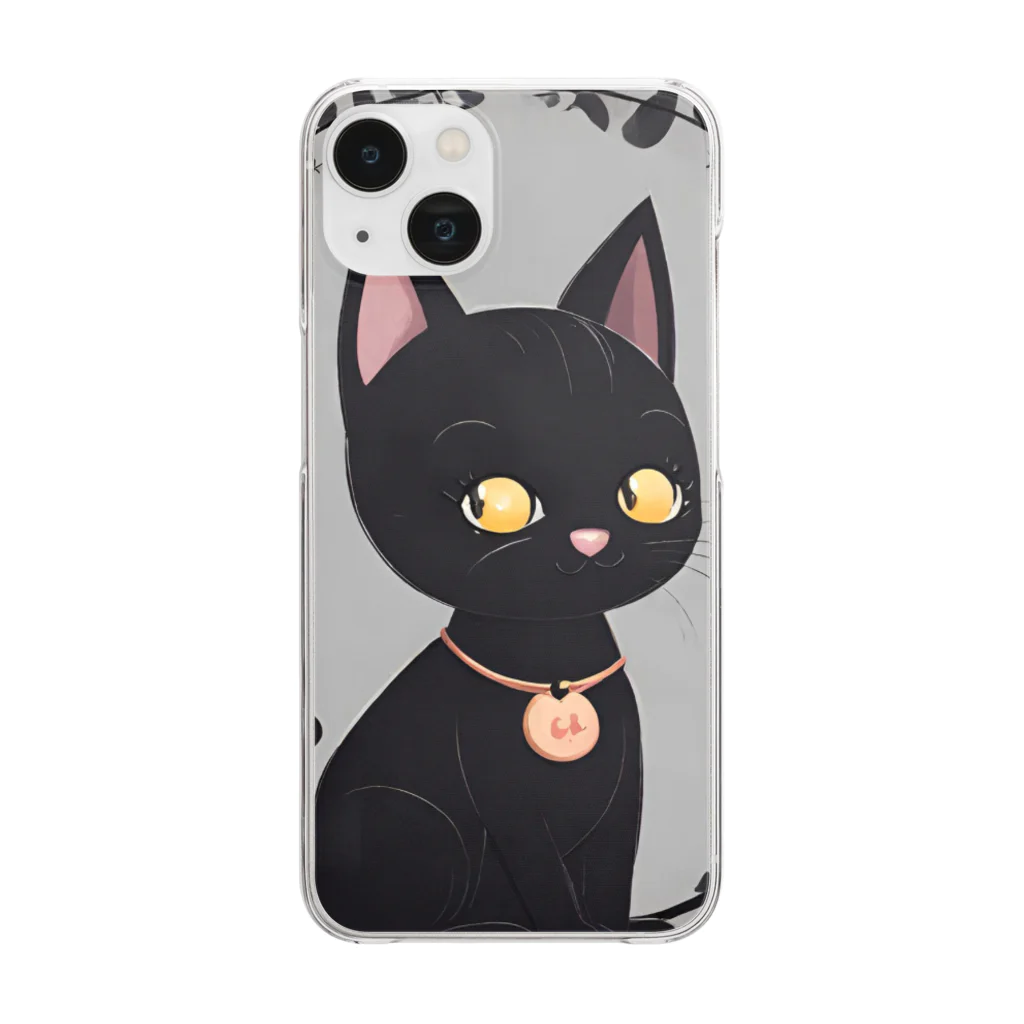 ka293のかわいい黒猫 Clear Smartphone Case