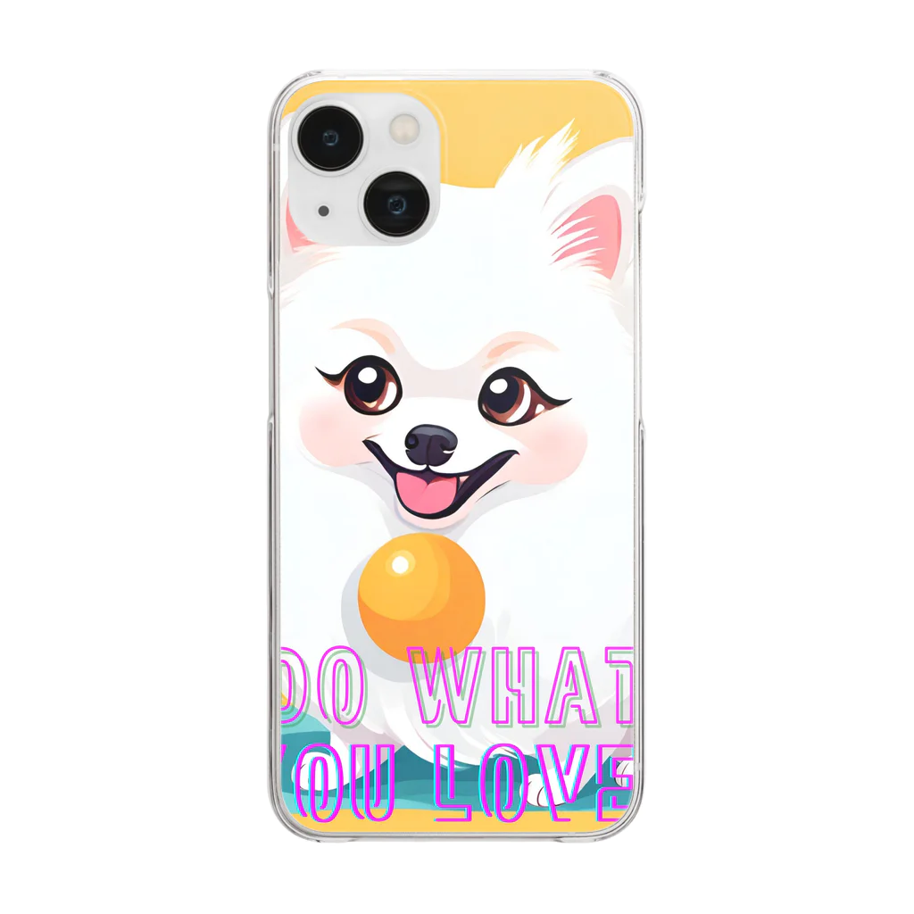 Pom-Dog'sの清楚系白ポメ　ポメ子 Clear Smartphone Case