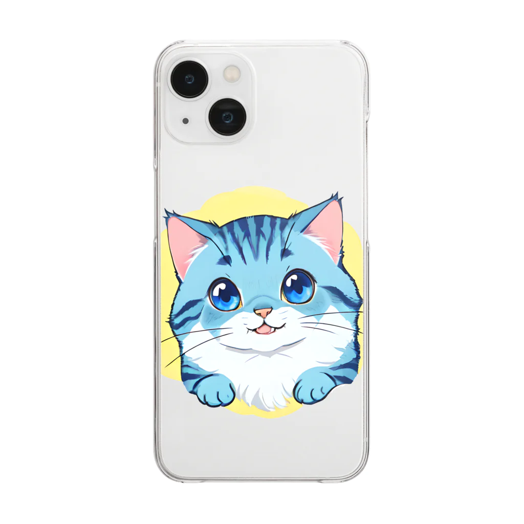 こひさま ショップ - 陽だまりの笑顔のねこのふわふわ Clear Smartphone Case