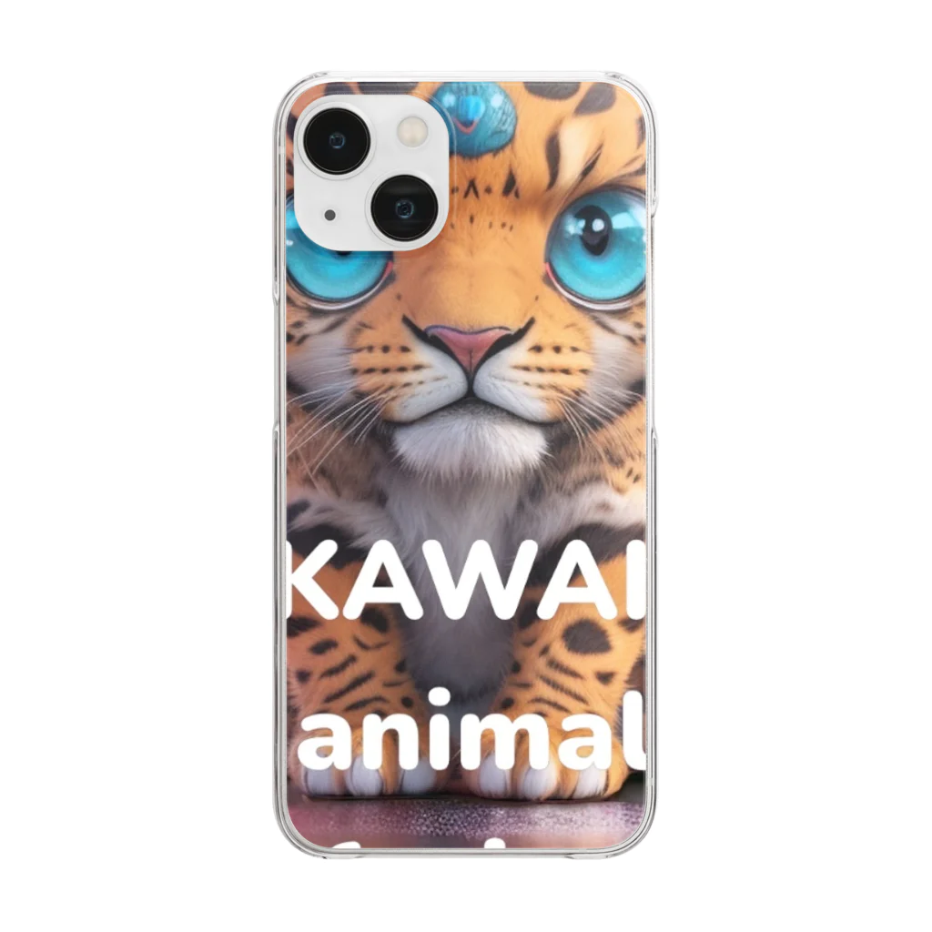 かわいい❤️SWAGGY ANIMALS🐼🐵🐯🐱🐻のKAWAII ANIMAL FUSION Clear Smartphone Case