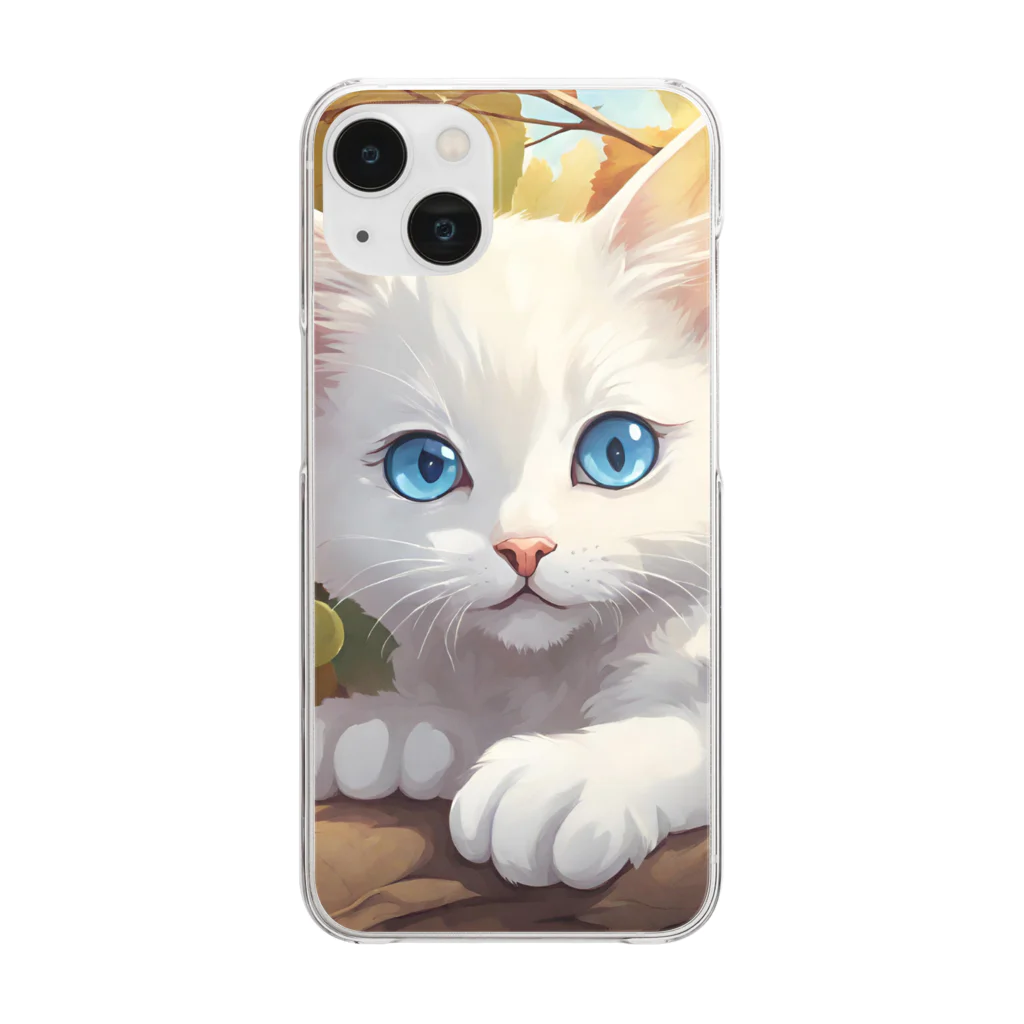 yoiyononakaの葡萄畑の番猫02 Clear Smartphone Case