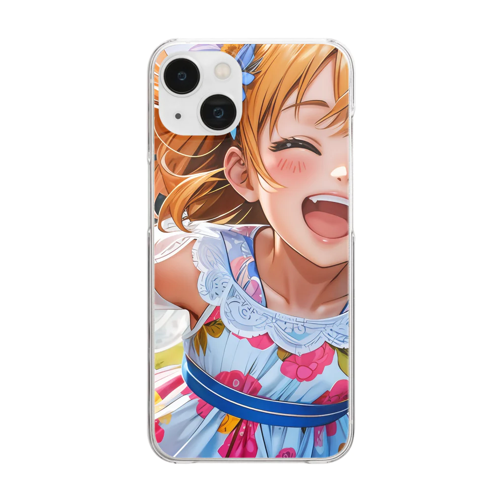 poketuのかわいい少女のイラストグッズ Clear Smartphone Case