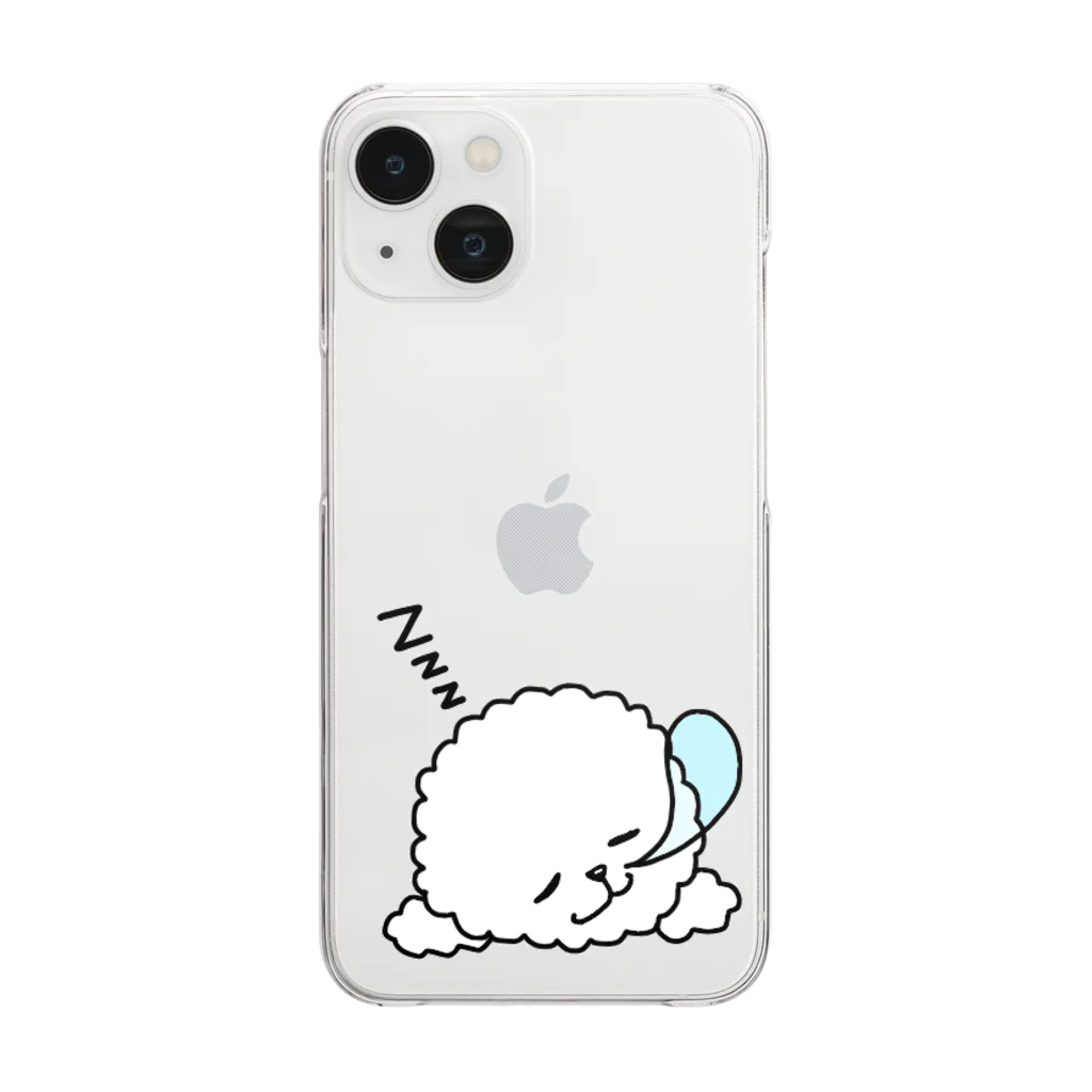 Cute mascot dogsのSleeping Bichon Frise クリアスマホケース