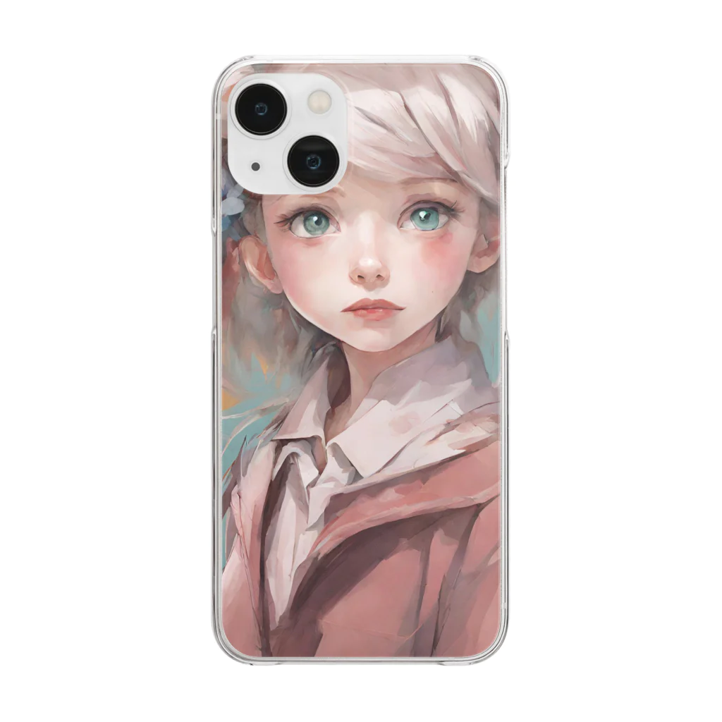MAROMOKOの水彩画 女の子 Clear Smartphone Case