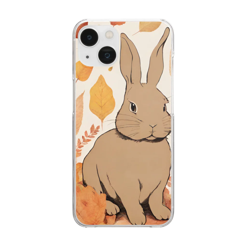 mojaの紅葉とうさぎ🐰 Clear Smartphone Case