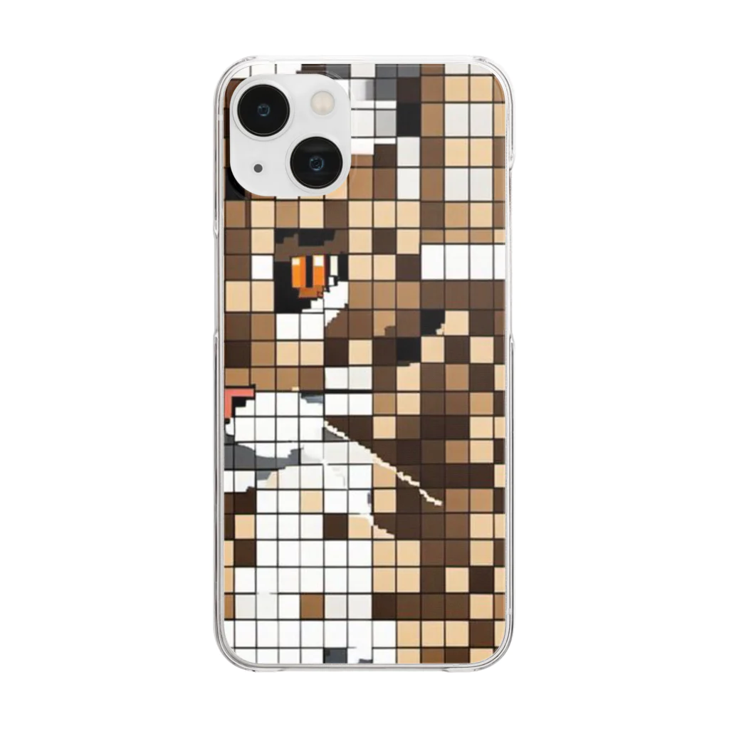 kindonesiaのドット絵のベンガルキャット Clear Smartphone Case