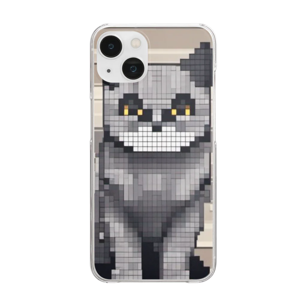 kindonesiaのドット絵のブリティッシュショートヘア Clear Smartphone Case