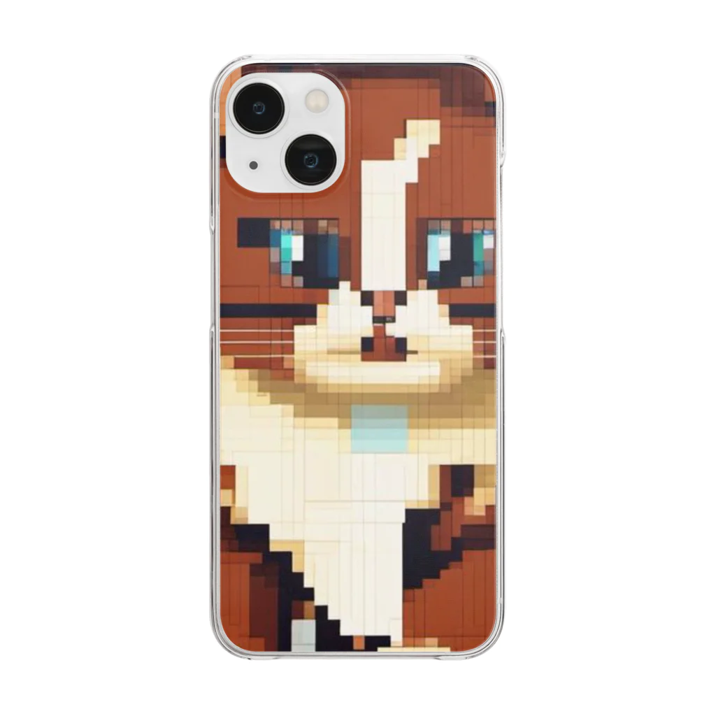 kindonesiaのドット絵のマンチカン Clear Smartphone Case