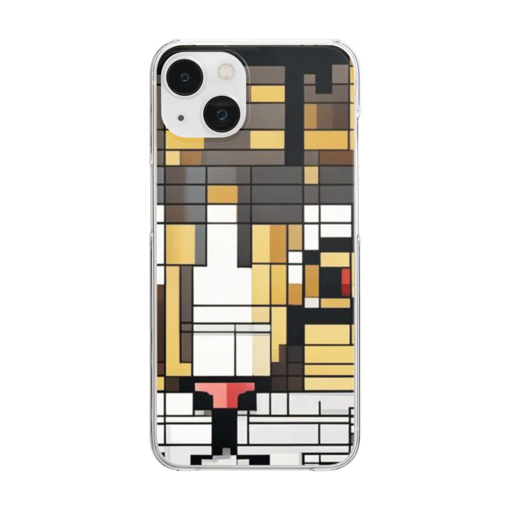 kindonesiaのドット絵のドット絵のオリエンタルショートヘア Clear Smartphone Case