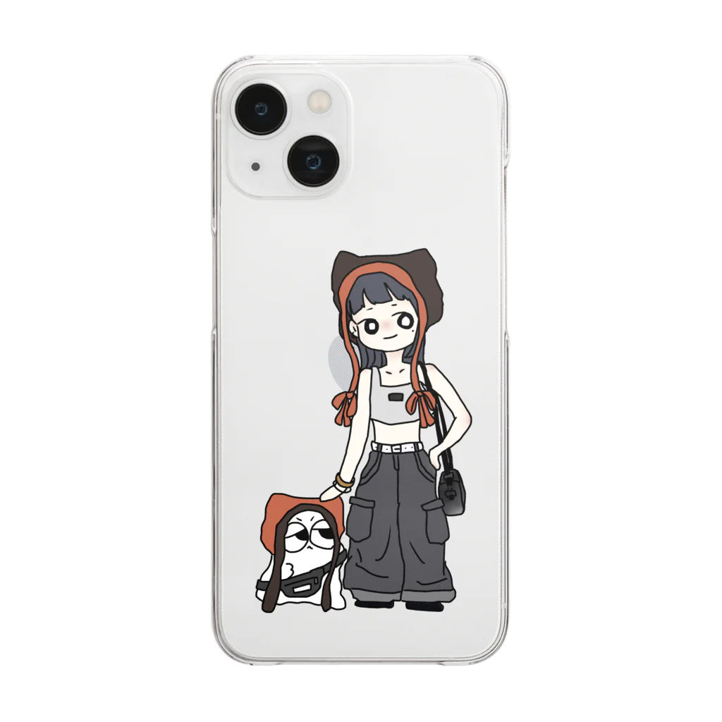 もふもふもんすたぁのもんすたぁと女の子（No.1） Clear Smartphone Case