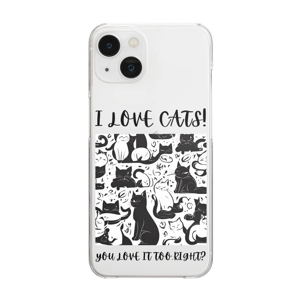 kazu_gの私は猫が好き!（淡色用） Clear Smartphone Case