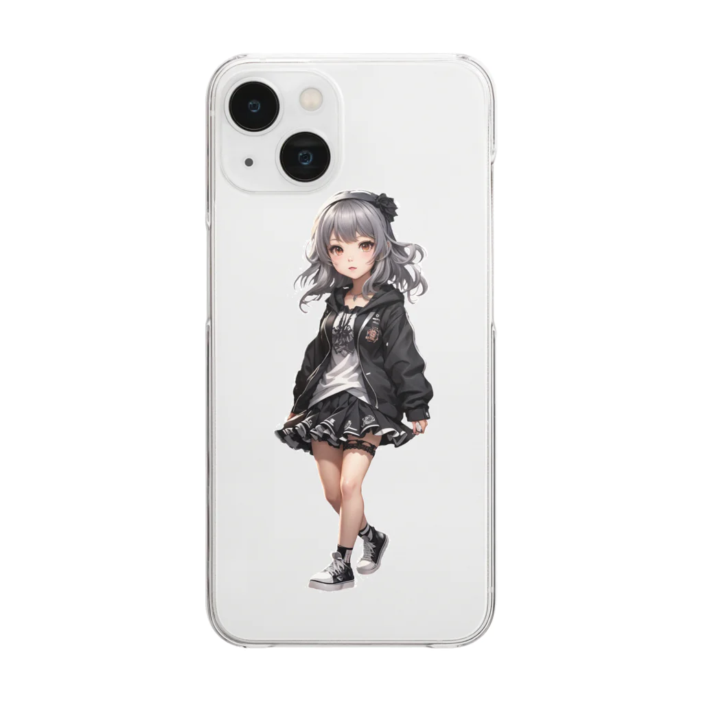 infinexus_dsgnのちびキャラ少女（Silver hair） Clear Smartphone Case