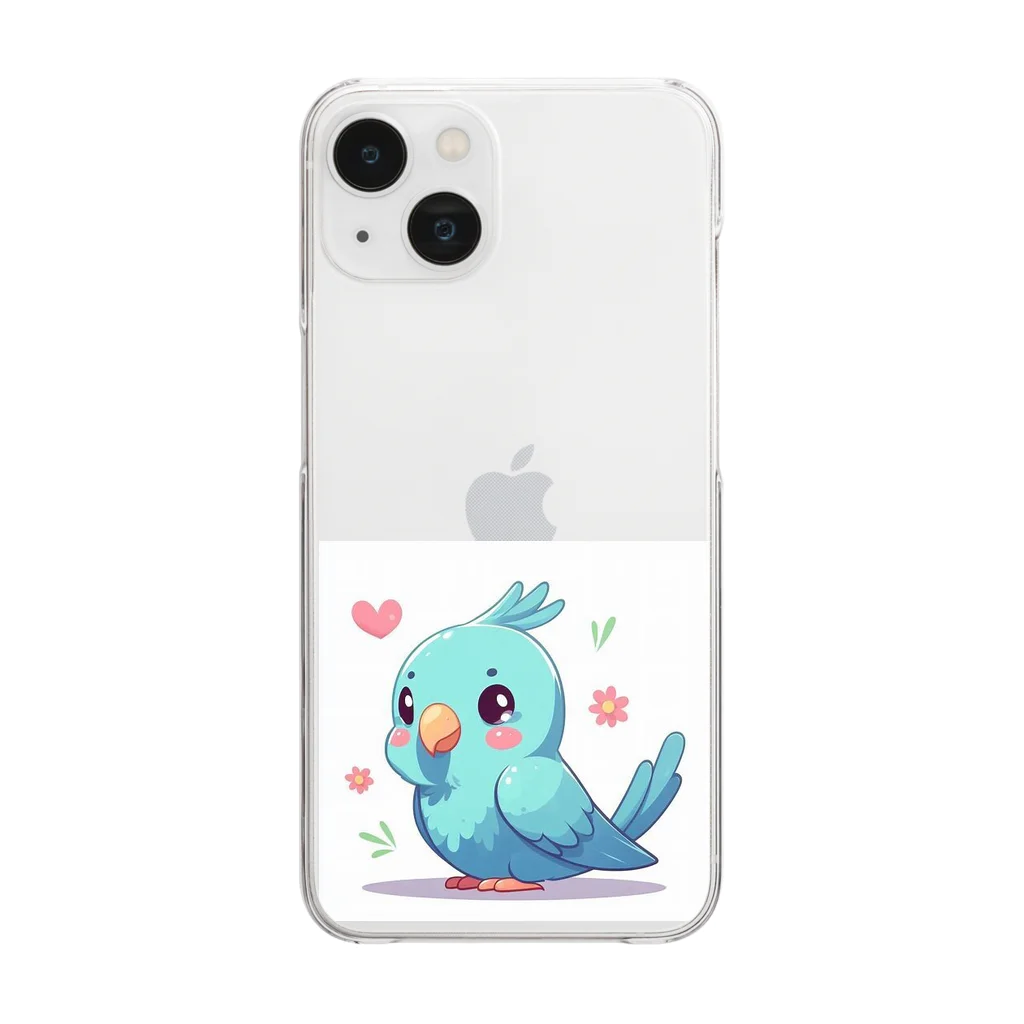 終わらない夢🌈の幸せの青いインコちゃん💞 Clear Smartphone Case