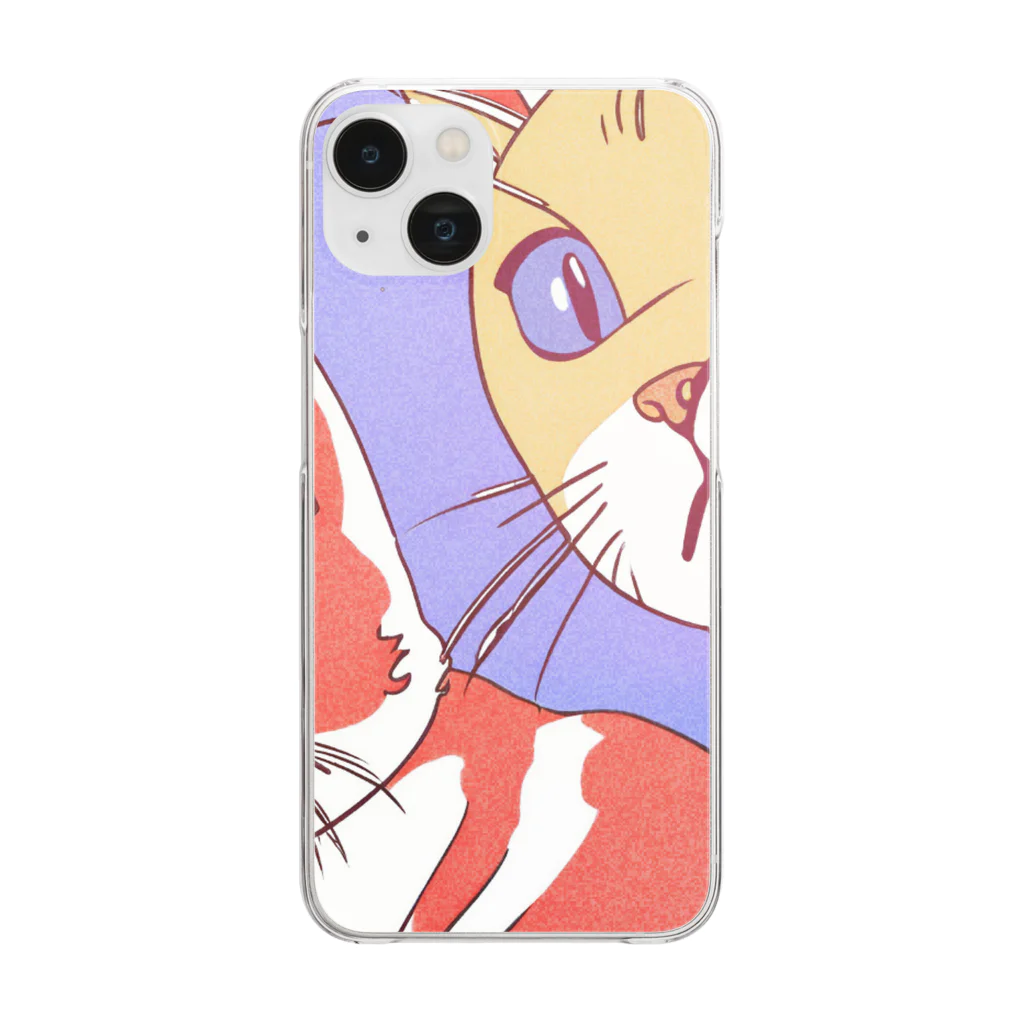 etwoshopの夕映え双猫 Clear Smartphone Case