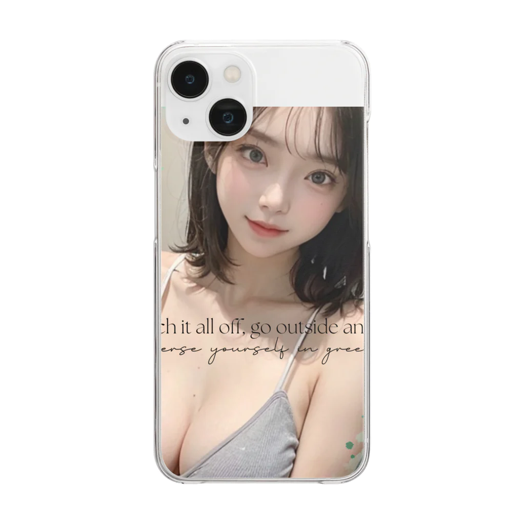 sounya sounyaの美女 図鑑（ニットブラ） Clear Smartphone Case