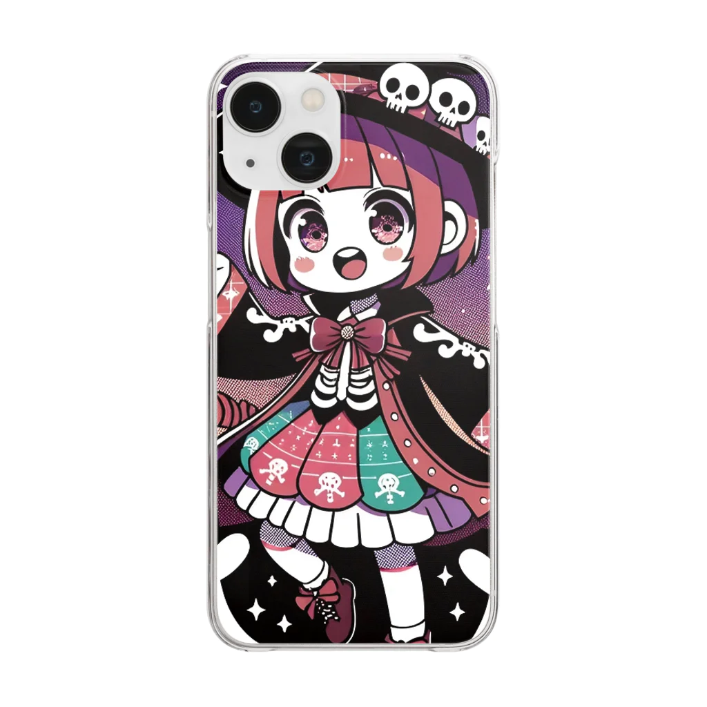 ArtifyGoodsのハロウィンの魔法少女 Clear Smartphone Case