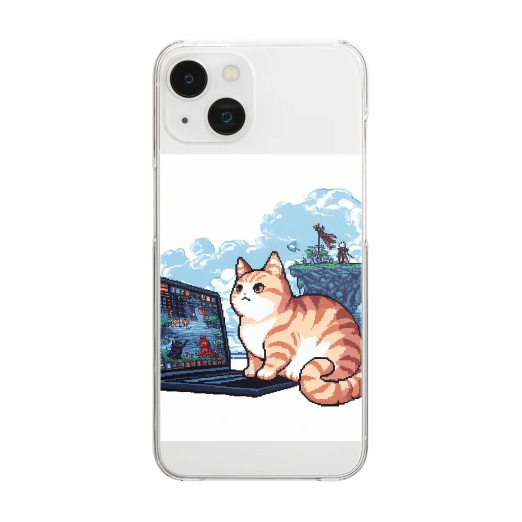 らいねこの「にんちゃん」ゲーミングにゃんこ♪ Clear Smartphone Case