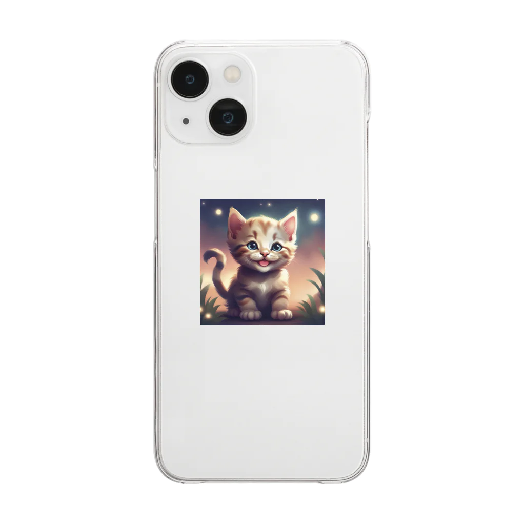 オタカラ館の笑顔の子猫グッズ Clear Smartphone Case