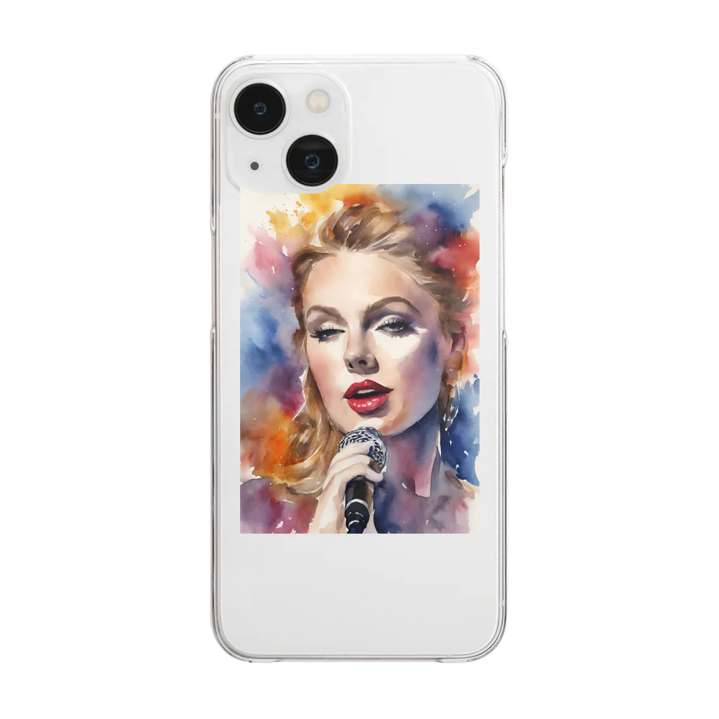 AI職人👨‍🏭のAI「Taylor Swift」水彩 Clear Smartphone Case