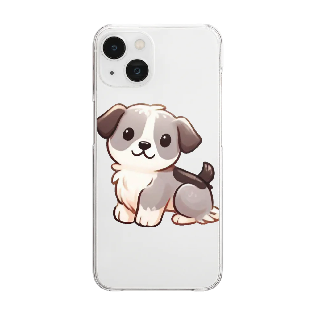 もふもふデザインストアの癒しのふわふわ、もちもち犬 Clear Smartphone Case