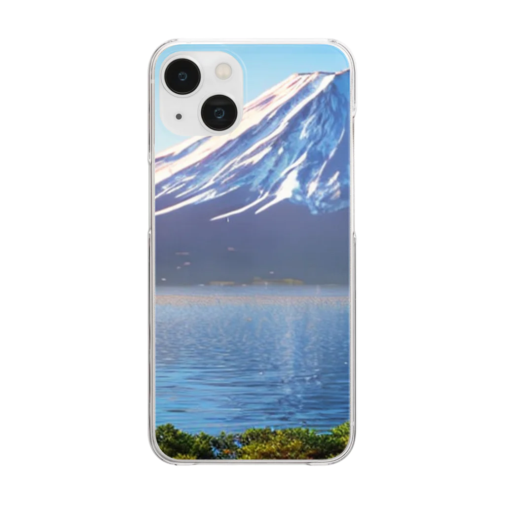 Tuki7の富士山と湖 Clear Smartphone Case