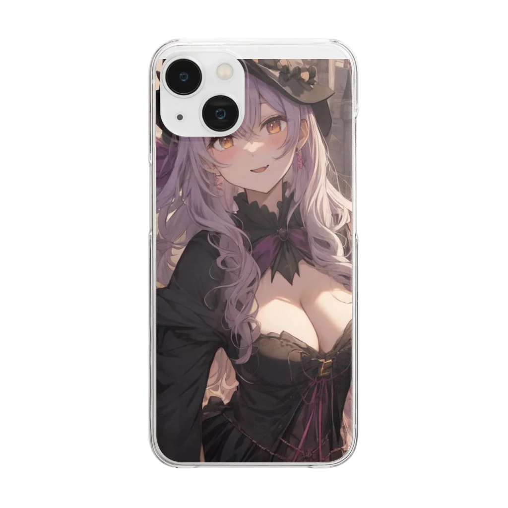 ５６アイテムズのハロウィン魔女 Clear Smartphone Case