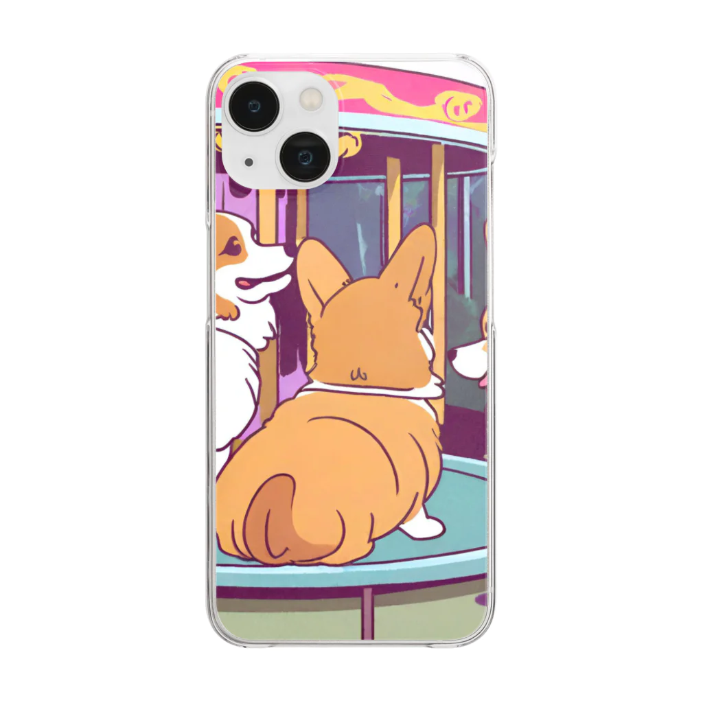 Cute dogsのI love my dogs Clear Smartphone Case