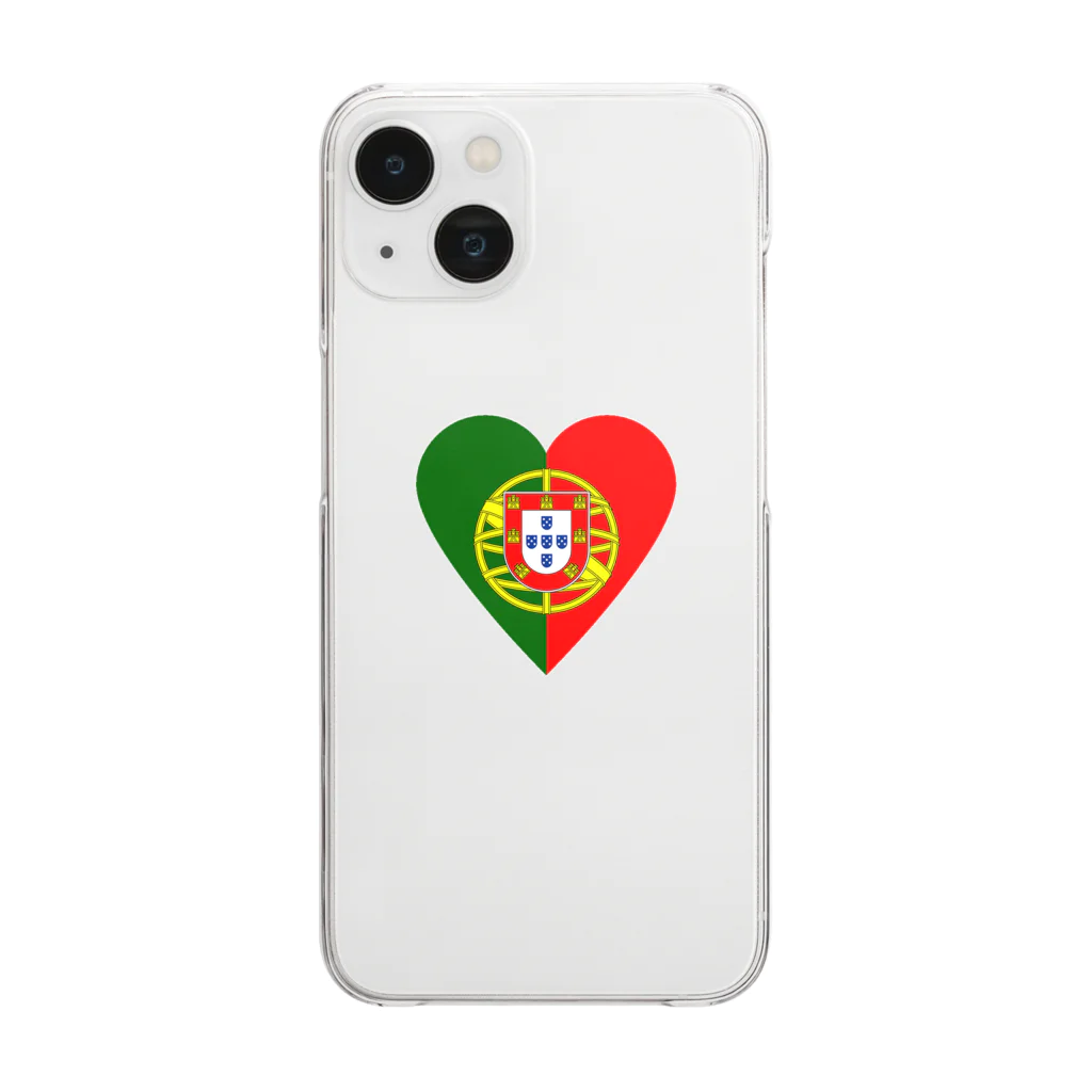 national flag storeのポルトガル国旗(ハート型) Clear Smartphone Case