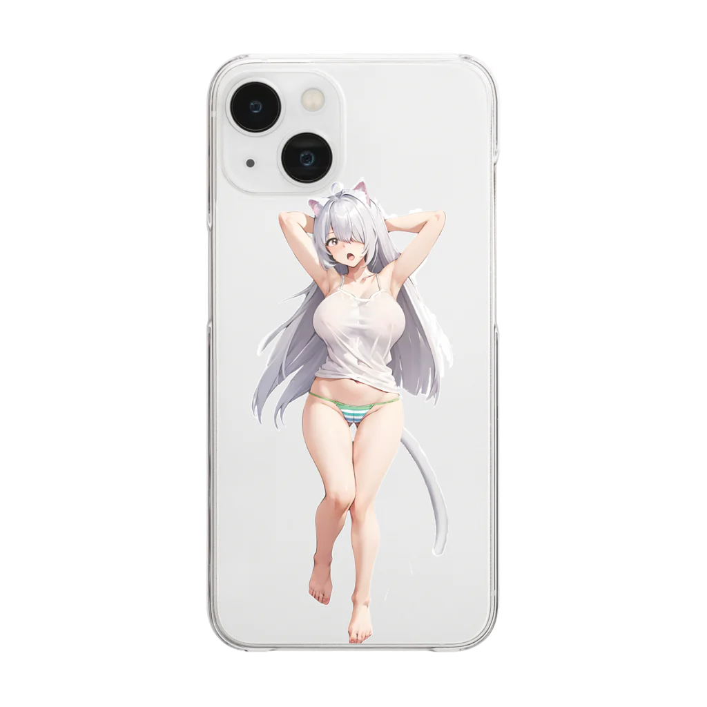 KAZAHANAのネコミミ少女のおはようございます！ Clear Smartphone Case