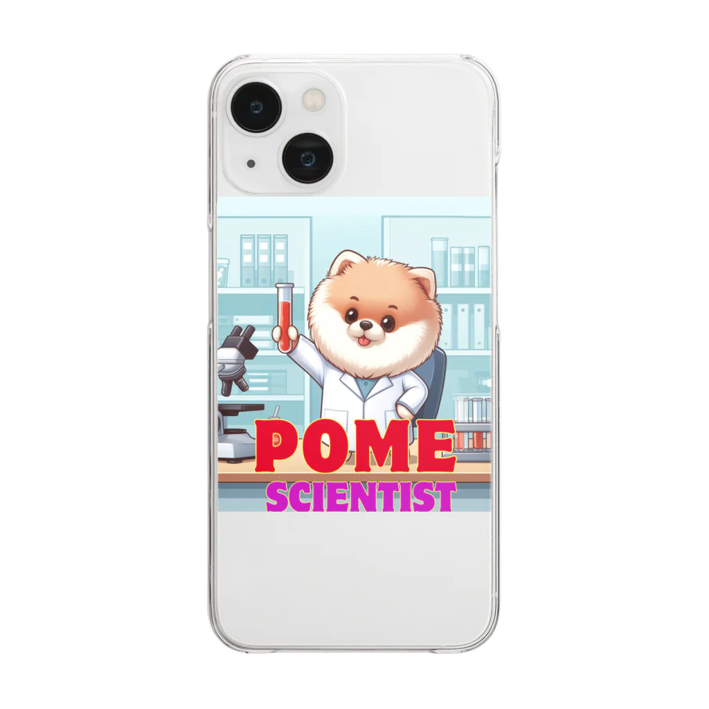 Pom-Dog'sのポメサイエンティスト Clear Smartphone Case