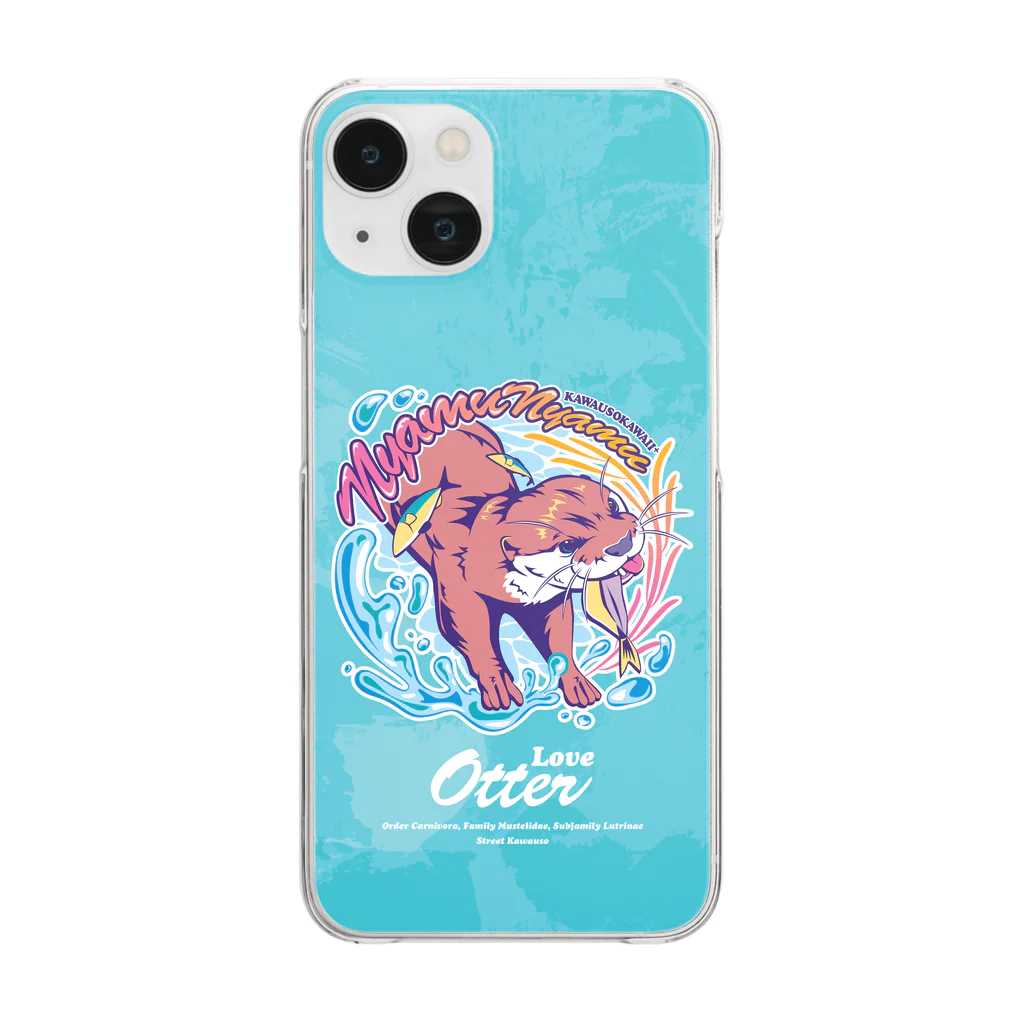 カワウソとフルーツの𝙎𝙩𝙧𝙚𝙚𝙩 𝙆𝙖𝙬𝙖𝙪𝙨𝙤 - 𝙎𝙥𝙡𝙖𝙨𝙝 - Clear Smartphone Case