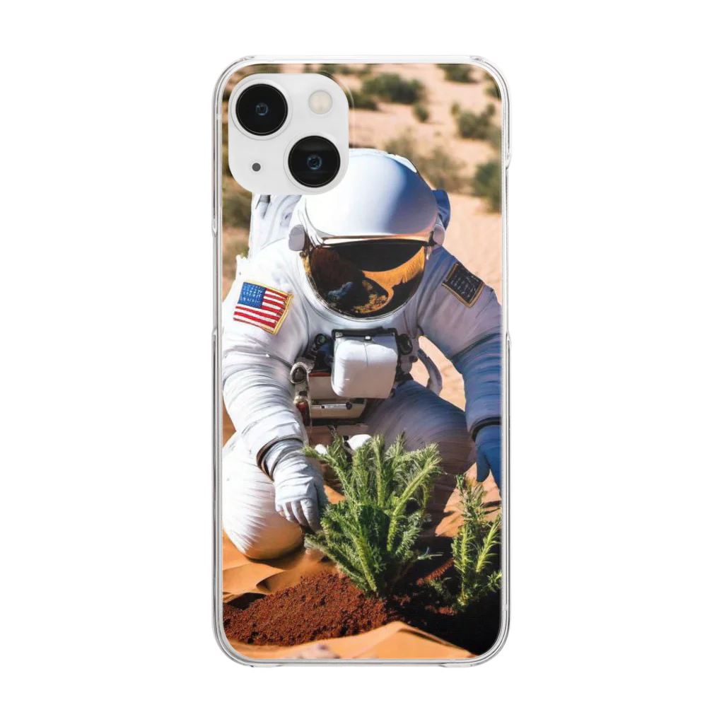 宇宙開発デザイン科のこの地を森に Clear Smartphone Case