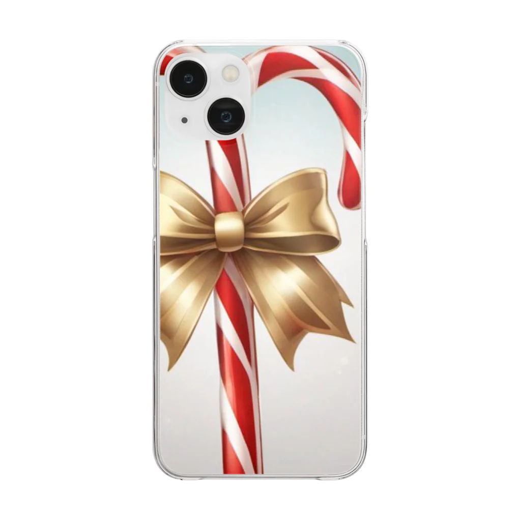 千裕アトリエ（いつもありがとう）のキャンディケイン（Candy Cane） Clear Smartphone Case