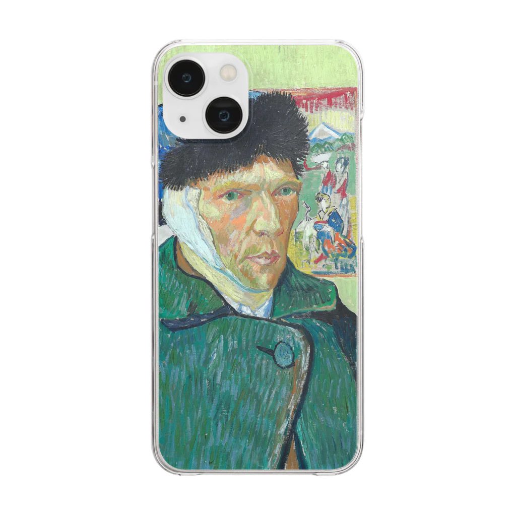 名画館のゴッホ「耳に包帯をした自画像」　フィンセント・ファン・ゴッホの絵画【名画】 Clear Smartphone Case