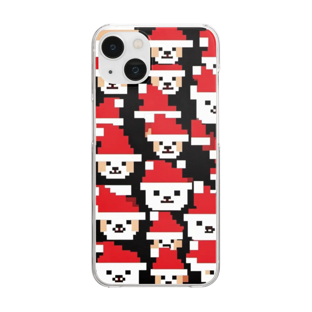 ruiruirのドット絵の犬　クリスマス Clear Smartphone Case