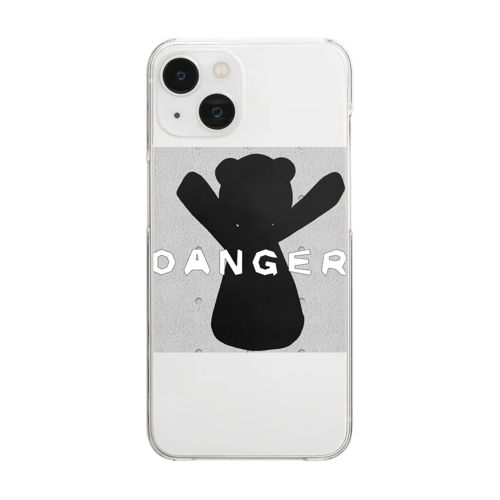 きまぐれ猫目屋のＤＡＮＧＥＲ BEAR Clear Smartphone Case