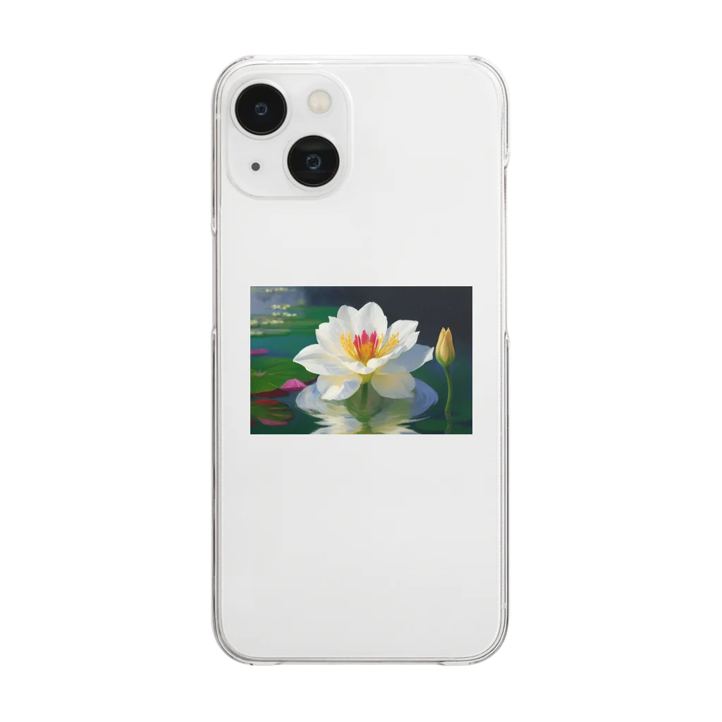 ZZRR12の水辺に咲く純白の花 Clear Smartphone Case