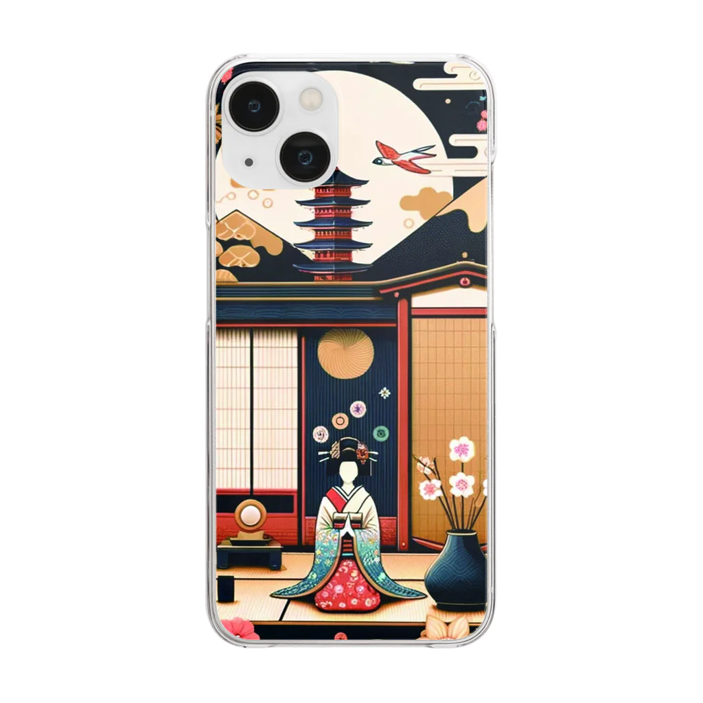 Emerald Canopyの "Moonlit Pagoda — An Evening of Japanese Tradition" Clear Smartphone Case