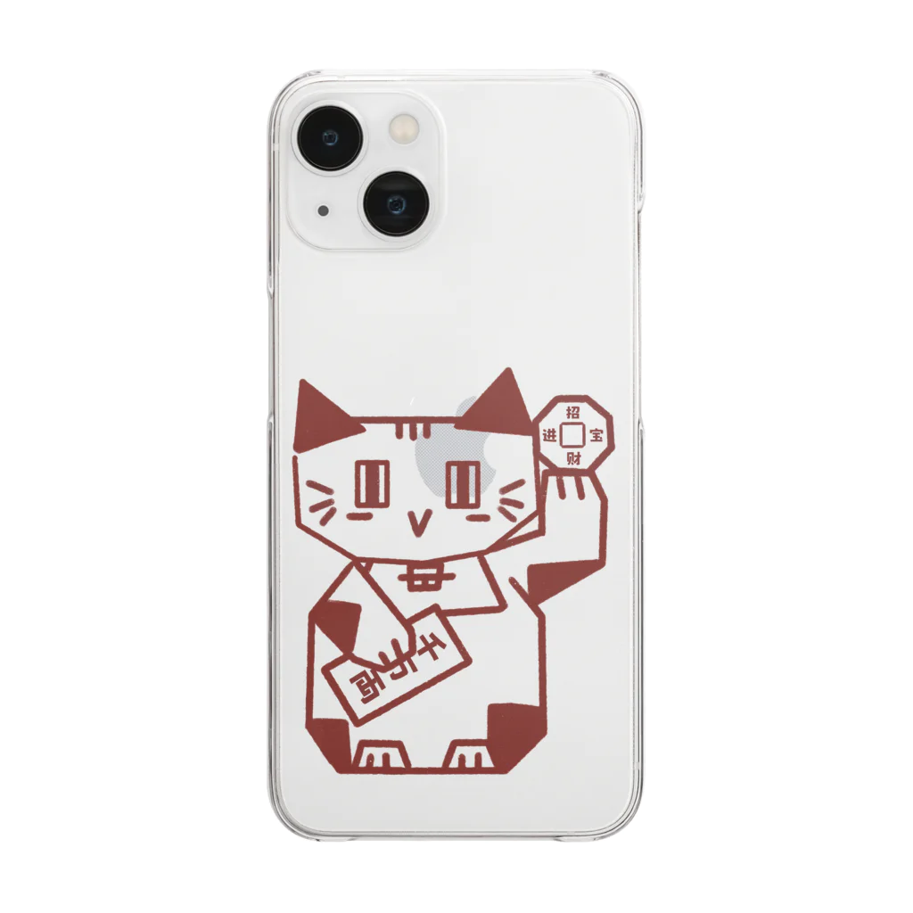 Lin Designのしかくい招き猫 Clear Smartphone Case