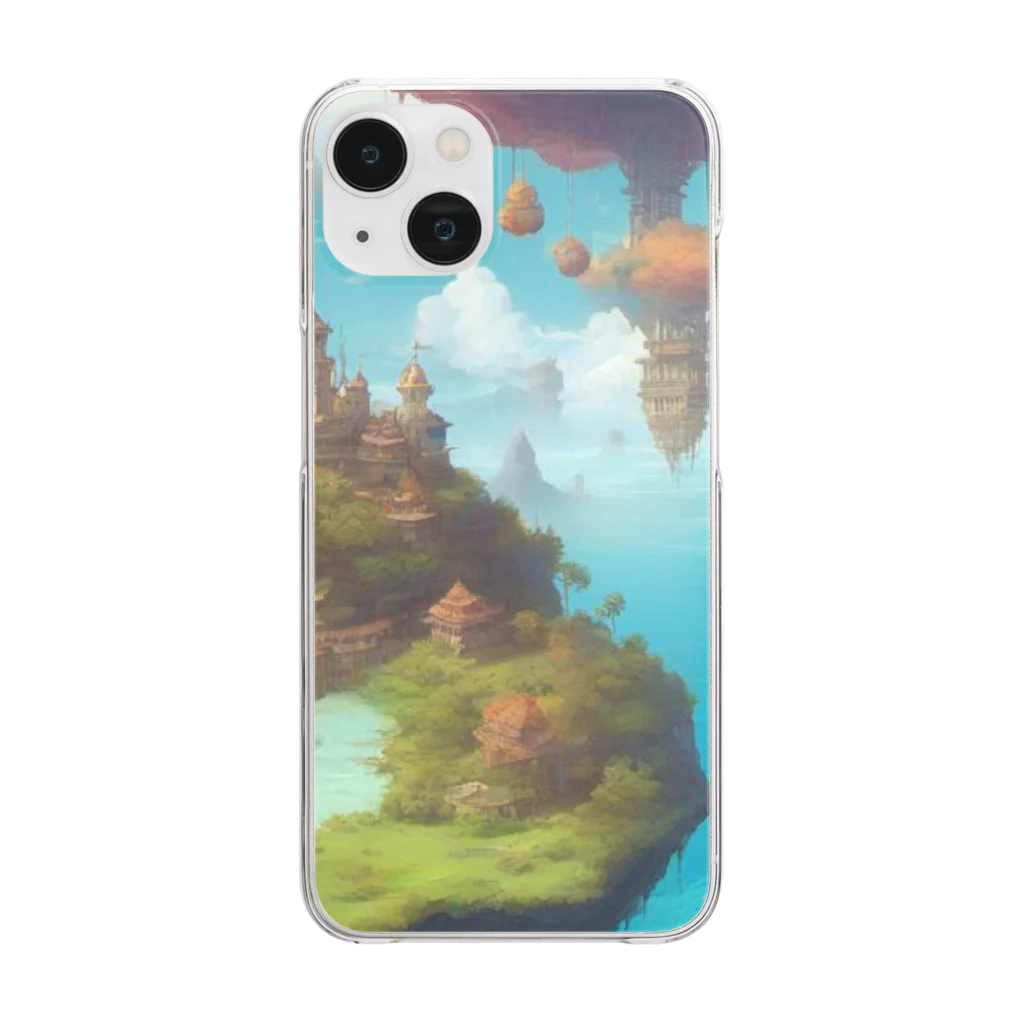G7のショップの 幻想の浮遊アイランド コレクション（Fantastical Levitating Islands Collection） Clear Smartphone Case