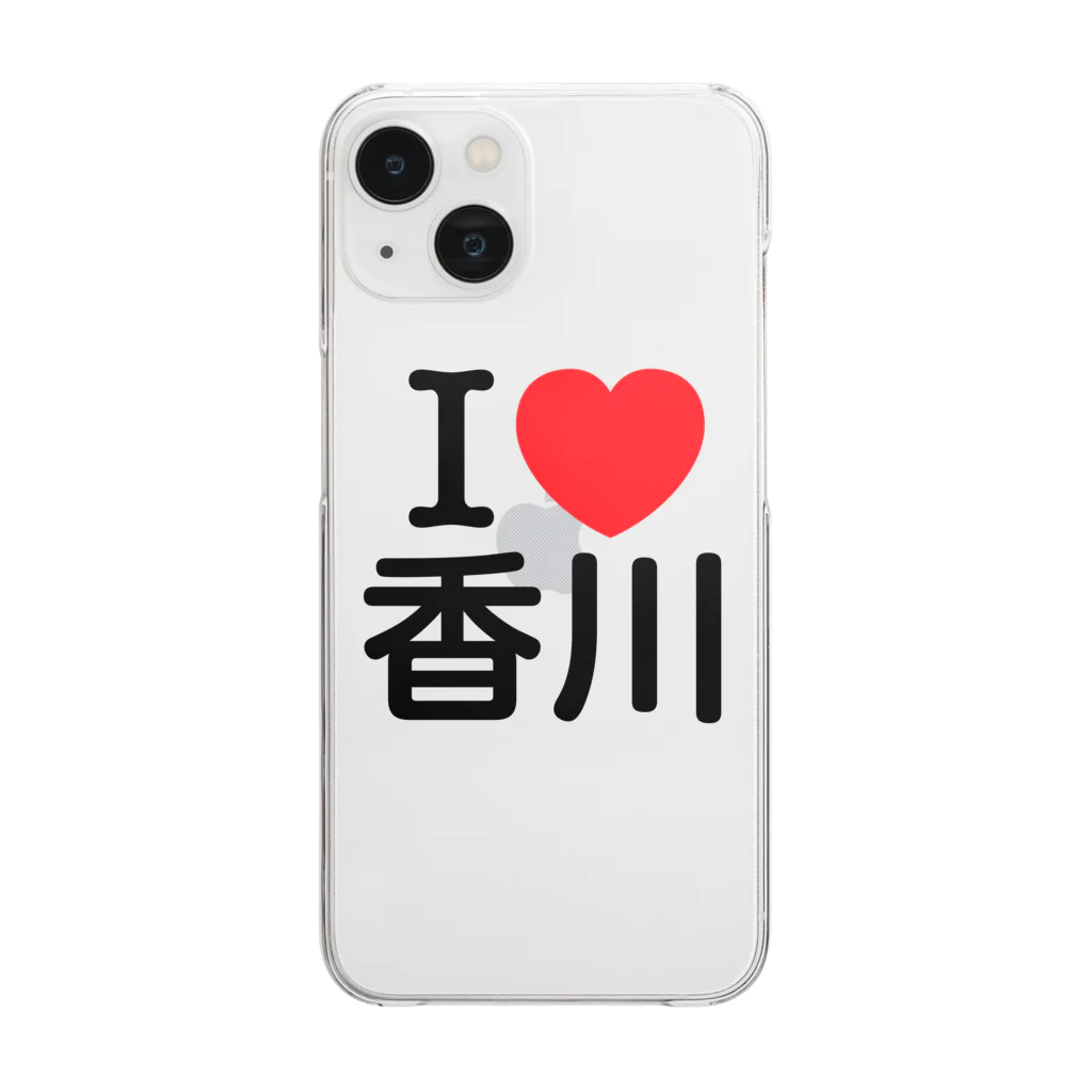 4A-Studio（よんえーすたじお）のI LOVE 香川（日本語） Clear Smartphone Case