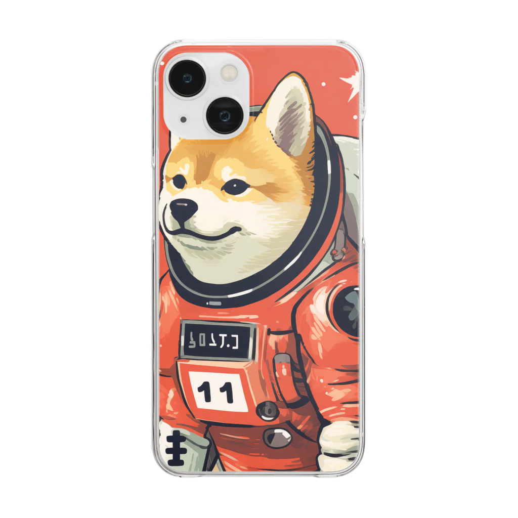 スペースドッグ・ラボのスペース柴犬探検隊 Clear Smartphone Case