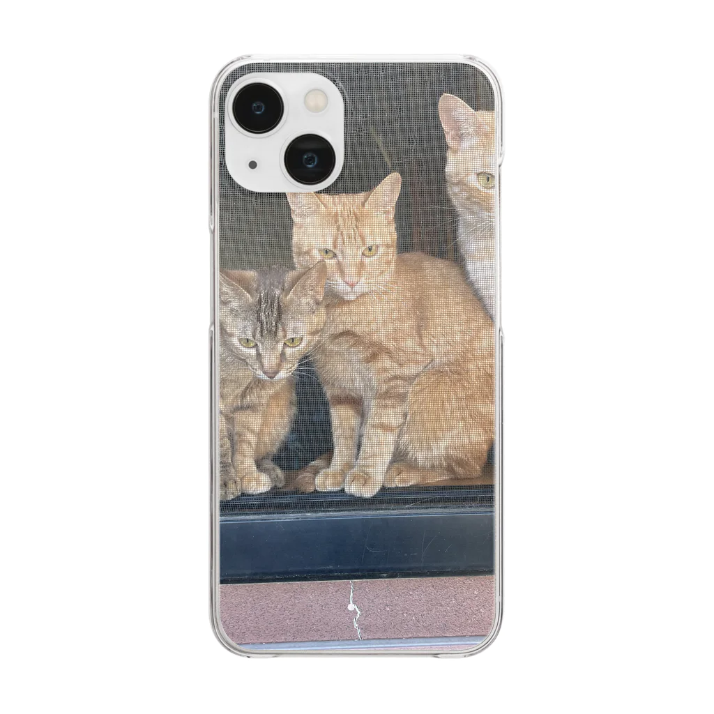 ANAROGUの出窓で飼い主帰るを待つ猫たち Clear Smartphone Case