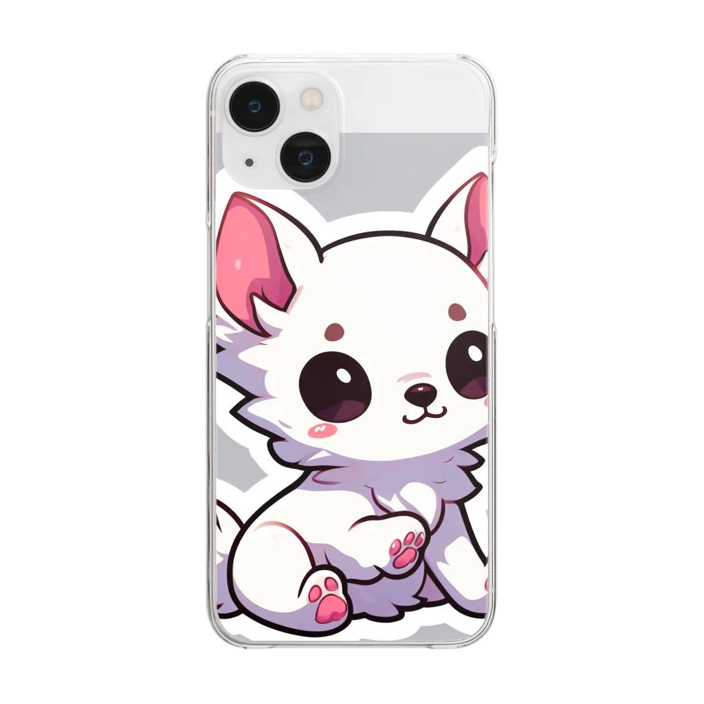 可愛いチワワグッズショップのホワイトチワワちゃん Clear Smartphone Case