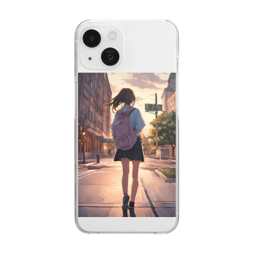 めんたいこのとあるJKの帰り道 Clear Smartphone Case