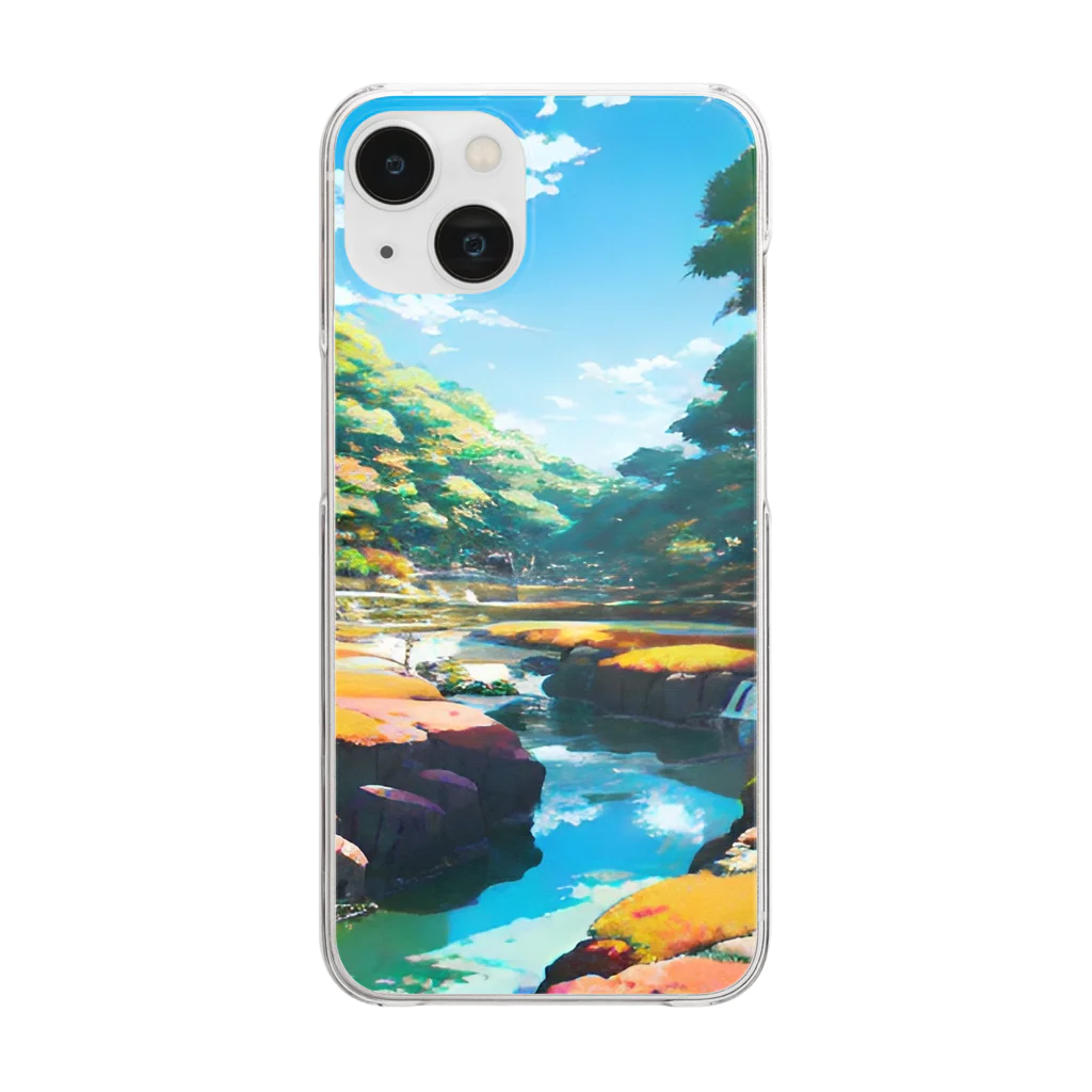 千裕アトリエ（いつもありがとう）の日本庭園 Clear Smartphone Case