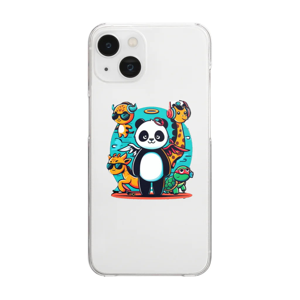 lajfkz-huHbaのパンダと仲間たち Clear Smartphone Case