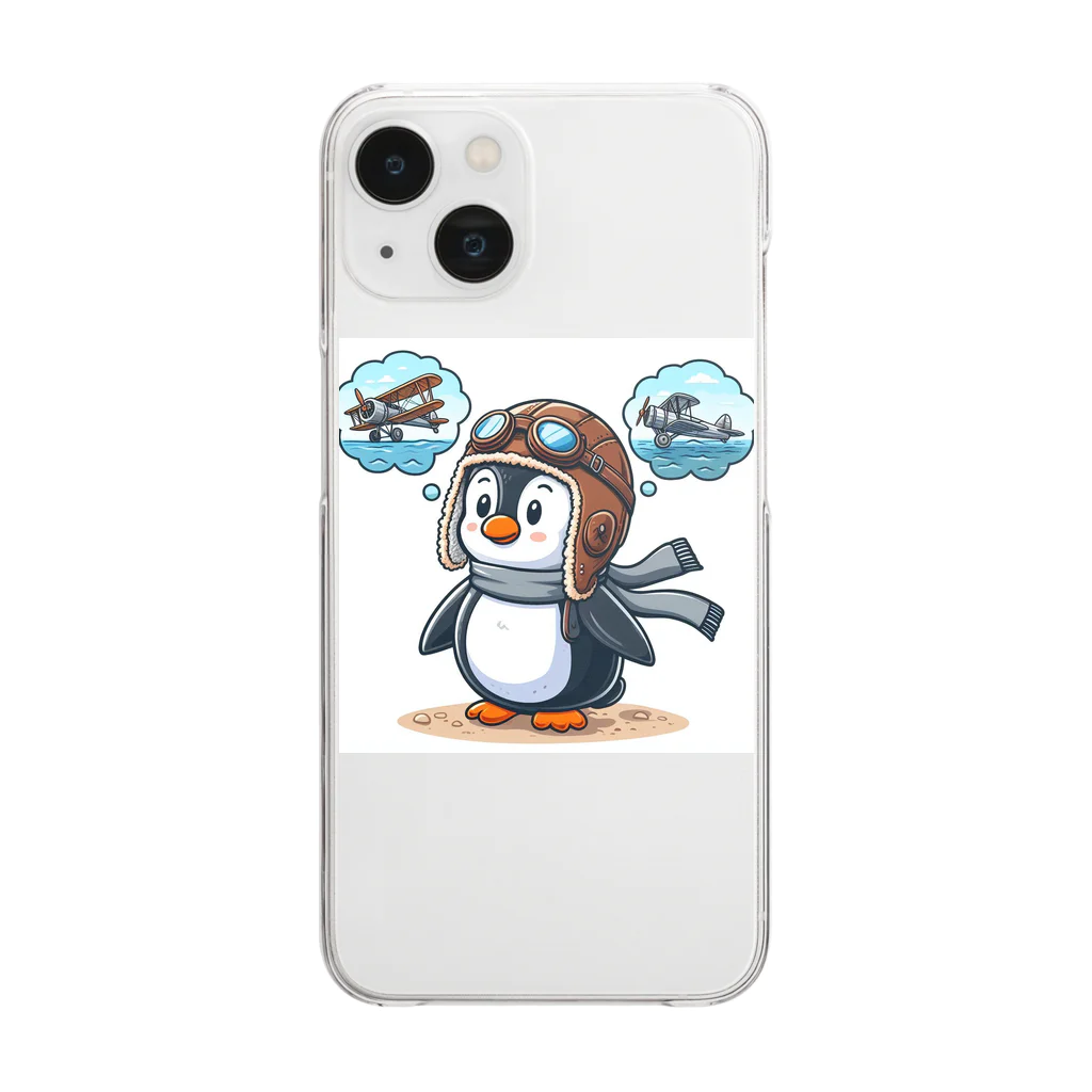 JUN-yの空を飛びたいペンギン Clear Smartphone Case